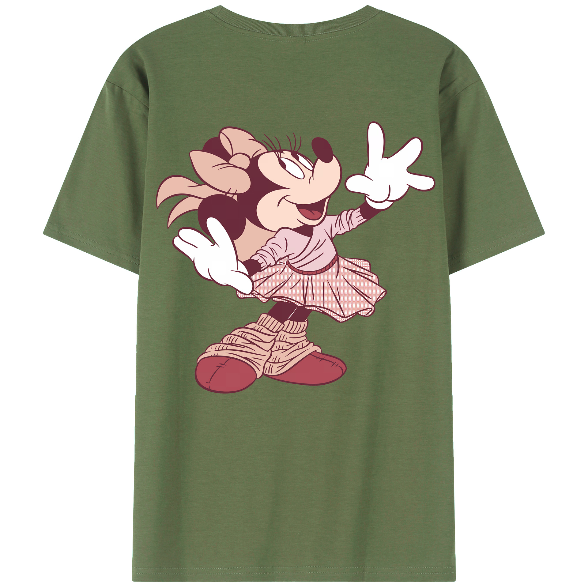 （画像用） ミッキーマウス Mickey Mouse 綿100％ メンズ半袖Tシャツ（バックプリント） 通気性